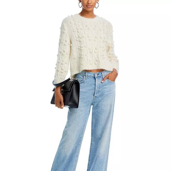 FRAME Popcorn Pullover Sweater | Cream Textured Knit | Size XL | NWT - Picture 3 of 7